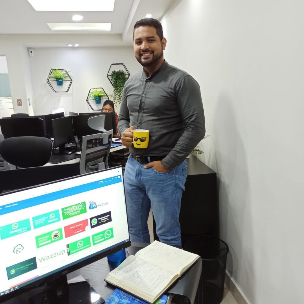 Vicente Rojas casual portrait with coffee mug