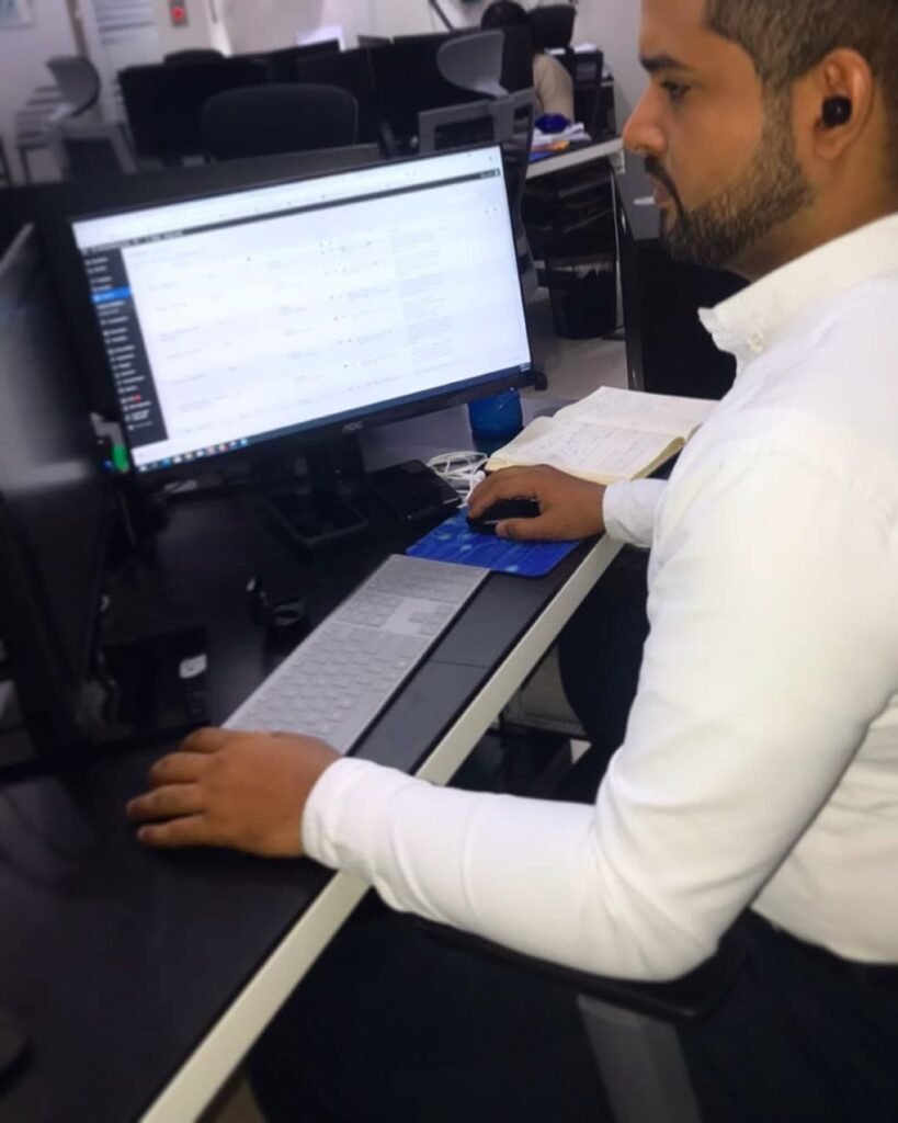 Vicente Rojas working on marketing analytics